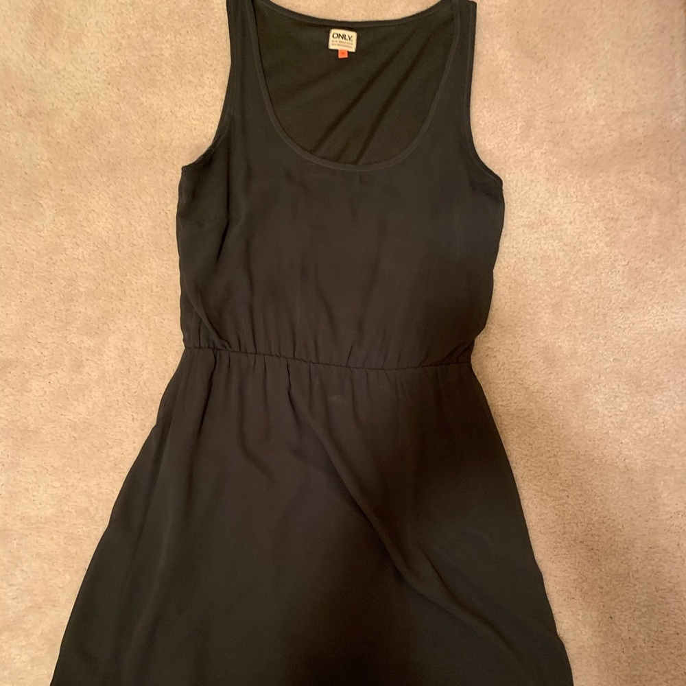 ONLY brand grey sheer high-low dress